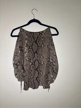 Michael Michael Kors Snake Print Cold Shoulder Blouse XS